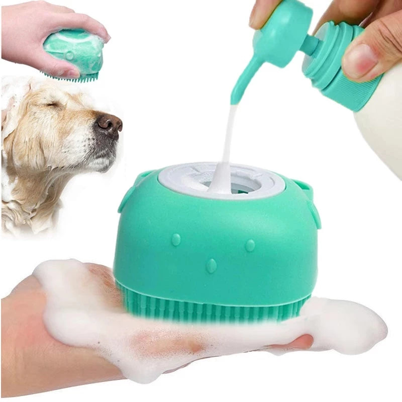 Esponja De Silicone Para Banho Com Dispenser Shampoo Sabonete