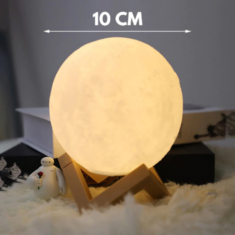 Luminária De Lua Cheia 3d Led Abajur Decoração