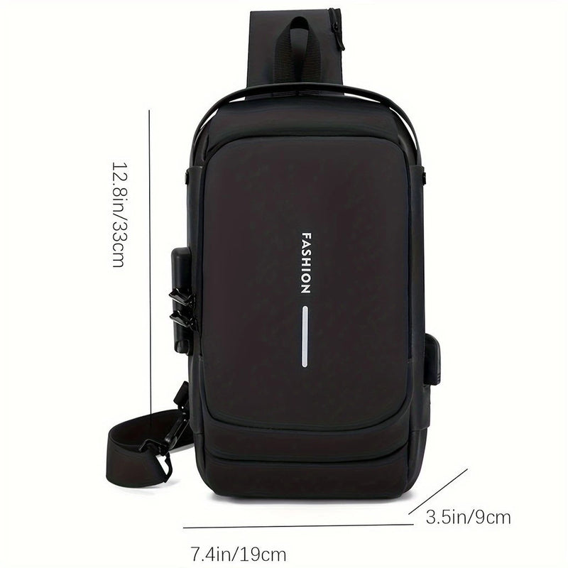 Mochila Anti-Furto com Senha USB Slim Bag Á prova d'água