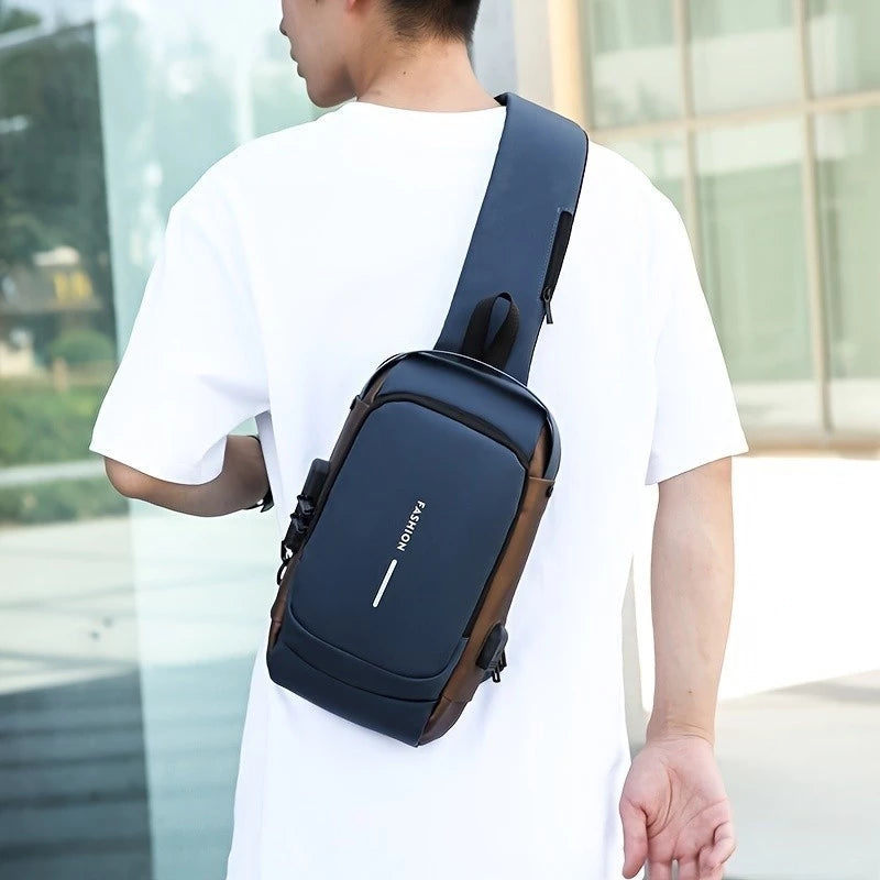 Mochila Anti-Furto com Senha USB Slim Bag Á prova d'água